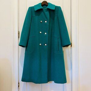 Vintage Bromleigh Womens Pea Coat Green Holiday Coat Size Medium
